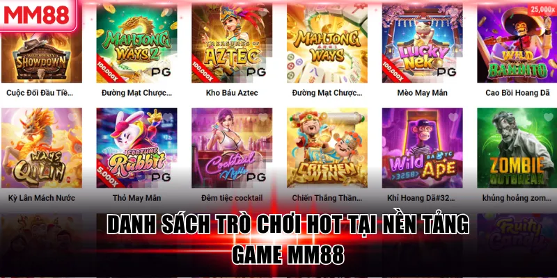 Danh sách trò chơi hot tại nền tảng game MM88